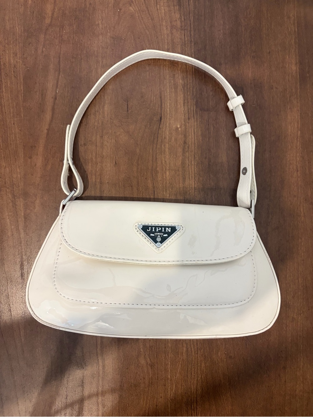 White Patent Shoulder Bag